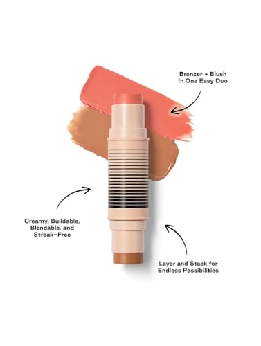 DIBS Beauty - Desert Island Duo Blush + Bronzer Stick, Creamy, buildable, blendable, streak-free - (1 Out of Office/Vaca...