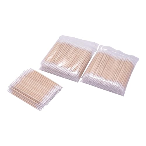 1000pcs Double Side Wood Cotton Swab Microbrush Eyelash Sticks Cleaning Swabs Nails Ear Toothpicks Cosmetic Eye Lash Glue ...