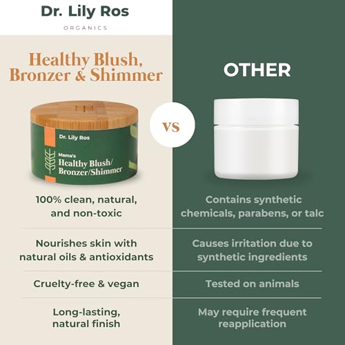 Dr. Lily Ros- All-Natural Blush, Bronzer & Shimmer – Plant Based No Harsh Chemicals, No Parabens or Synthetic Fragrances 1...
