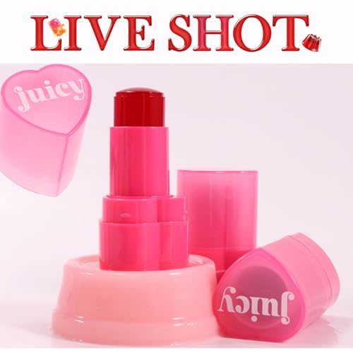 Multi-Use Water Jelly Tint Stick Sheer Lip & Cheek Stain Finish, 3-In-1 Cheek Blush & Eyeshadow & Lip Tinted Long-Lasting ...