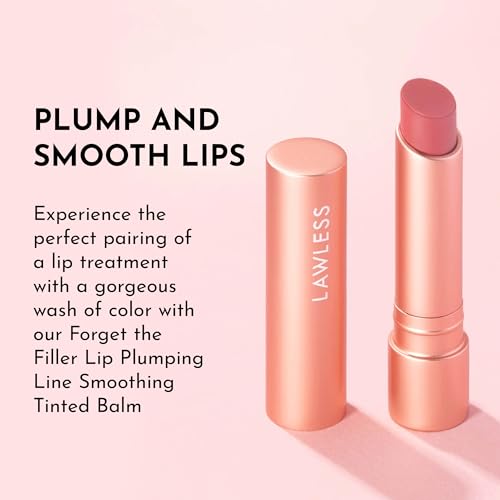 Lawless Forget the Filler Lip Plumping Line Smoothing Tinted Balm - Posey - Premium Tinted Lip Balm with Natural Ingredien...