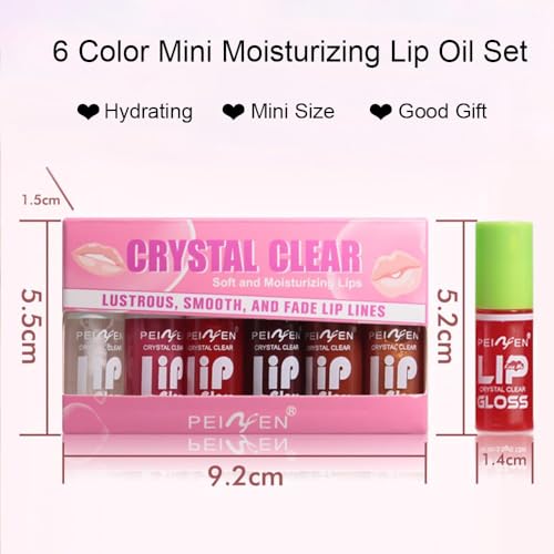 6 Colors Mini Lip Oil Drip Lip Stain, Hydrating Lip Glow Oil,Shiny Transparent Toot Plumping Lip Gloss,Korean Fashion Lip ...