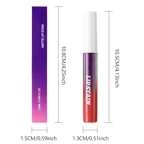 evpct 3Pcs Peel Off Lip Stain Tints, Maroon Mauve Red Matte Liquid Lipstick Lip Stain Long Lasting Waterproof for Women, N...