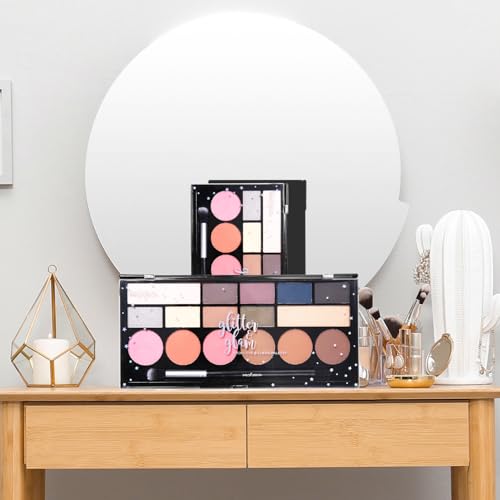 Profusion Cosmetics Glitter Glam Eye & Cheek Palette – 16 Pigmented Matte & Shimmer Shades for Eyeshadow, Blush, Bronzer &...