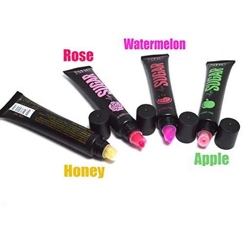 Makeup S.he 4 Flavors of Natural Sugar My Lips Lip Scrub Exfoliator Moisturizing Vitamin E LS480 + Free Zipper Bag