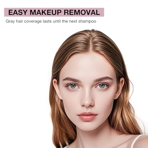 GEUUFEA Hair Mascara for Gray Hair, 3 In 1 Hair Color Concealer Stick with Precision Applicator, Temporary Hairline Fille...