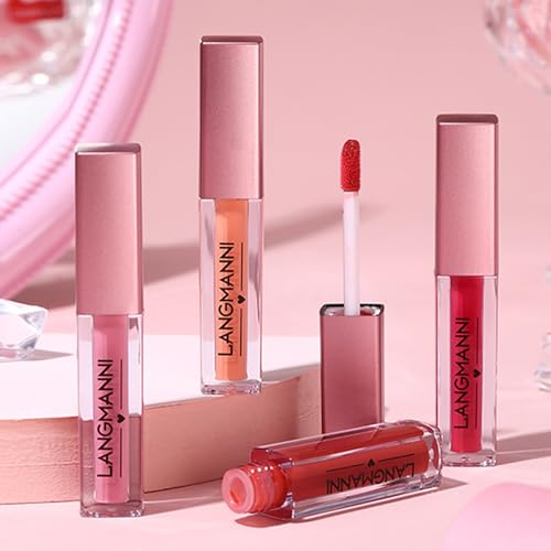 LANGMANNI 12Pcs Lip gloss Collection Makeup Set, Shiny Smooth Soft Liquid Lip Glosses Lip Stain With Rich Varied Colors Fo...