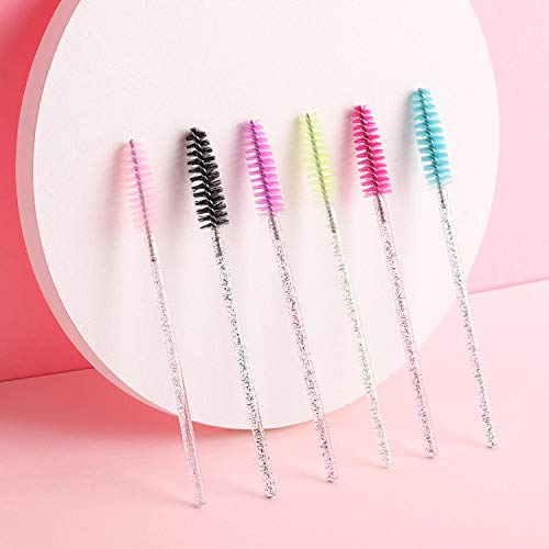 300 Disposable Mascara Wands Eyelash Brush Spoolies for Eye Lash Extension, Eyebrow and Makeup Crystal Tbestmax