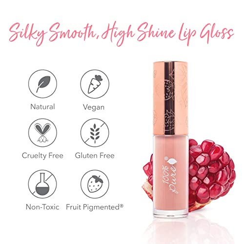 100% PURE Lip Gloss (Fruit Pigmented), Naked, High Shine, Moisturizing, Natural Lip Gloss, Sheer Finish, Tinted Lip Gloss ...