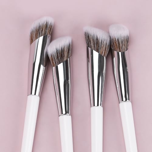 4 Pcs Under Eye Concealer Brushes, Soft Precision Nose Contour Brush Angled Concealer Makeup Brush