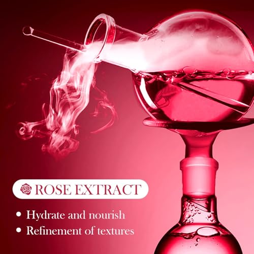 10 Pair Under Eye Mask & 10 Pair Lip Mask Skincare Set, Rose Pink Lip Patches & Under Eye Patches for Puffy Eyes, Dark Cir...