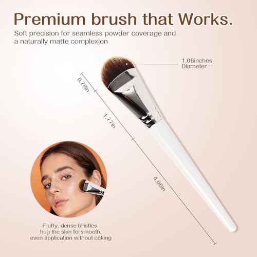 SEINGTOOM Foundation Brush, Flat Tongue-shaped Makeup Brush, Soft Synthetic Bristles for Liquid & Cream Foundation, Concea...