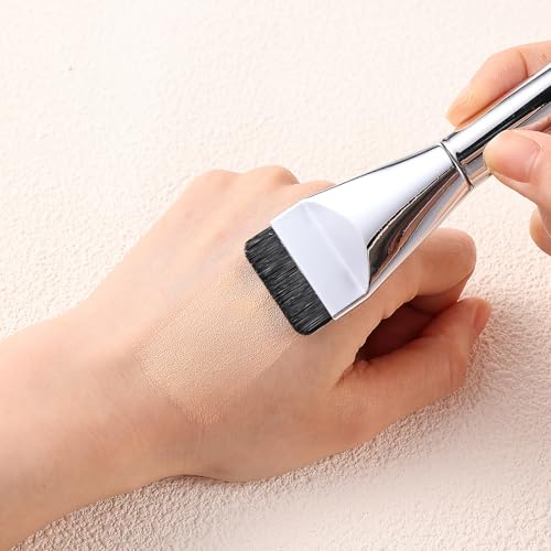 2 PCS Flat Foundation Brush Korean Makeup Brush Spatula Flat Top Facial Brushes for Liquid Foundations Mask Premium Face B...