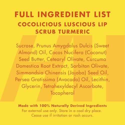 Handmade Heroes Turmeric Lip Scrub with Vitamin C – 100% Natural Vegan Exfoliant for Dark Dry Chapped Lips – Deep Conditio...