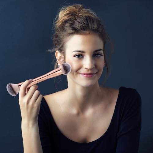 GEMSANVA Foundation Brush & Concealer Brush - Multi-Use Dual Ended Makeup Contour Brush for Cream, Liquid, Powder