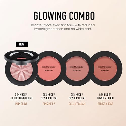 bareMinerals Gen Nude Powder Blush, Mineral-Based Pressed Blush Powder, All Day Wear, Buildable Coverage, Matte Soft Focus...