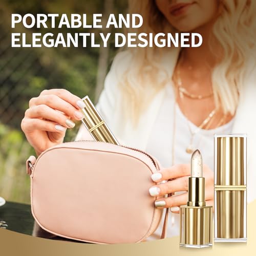 Levora Color Changing Lipstick, Golden Crystal pH Lip Balm, Moisturizing Shiny Lip Gloss for Women, Long Lasting, Anti-Fad...