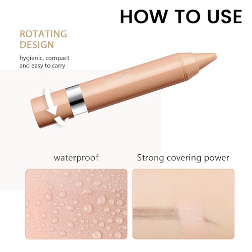 2pcs Light Beige Concealer Crayon Set, Brightening Creamy Sustainable Under Eye circles-Concealer stick Beauty Makeup (Fai...
