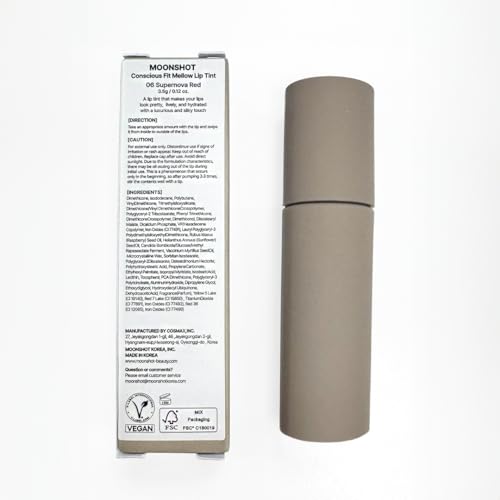 Moonshot KOREA Conscious Fit Mellow Lip Stain Longwear, Weightless, Not Animal Tested,Glow-Boosting, Long-Lasting, Comfort...