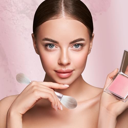 Dual-Ended Blush Powder Brush, Premium Kabuki Brush, Round Professional Makeup Brush, Soft and Fluffy Kabuki Brush, Suitab...