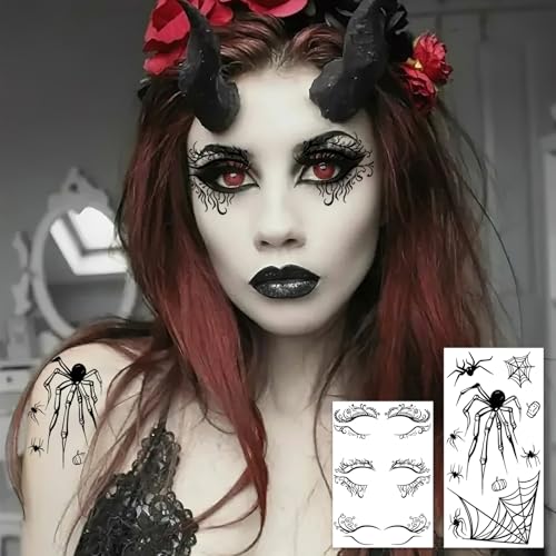 11 Sheets Face Eyeshadow Temporary Tattoo Stickers Eyeliner Eye Shadow Tattoos for Women Halloween Makeup,Transfer Fake Fa...