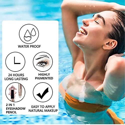 Metiplou Brown Eyeshadow Stick Eyeliner pencil For Eye Makeup Cream Shimmer Smooth Glitter Dark Light Matte Single Crayon ...