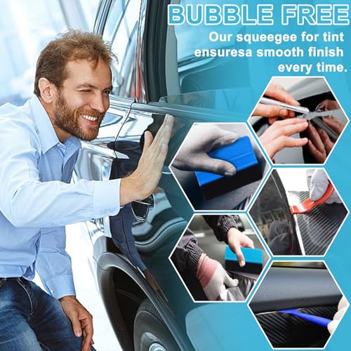 10PCS Window Tint Tools Kit, Premium Vinyl Wrap Kit, Easy to Apply Glass & Window Film Application Kit, Vehicle Vinyl Wrap...
