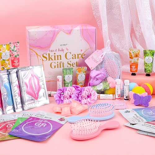 110PCS Spa Party Supplies for Girls, Spa Party Favors Include Face Masks Skincare, Hand Cream, Lip Balm, Under Eye Patche...