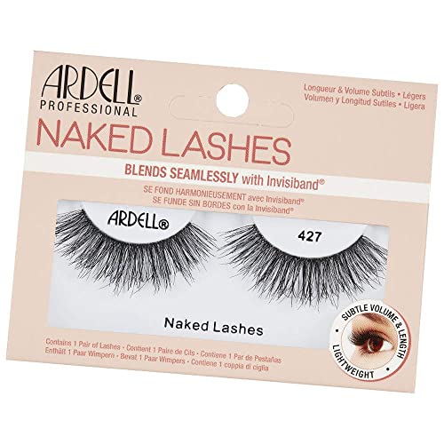 Ardell Naked Lashes Natural 427 with Invisiband – Lightweight, Natural False Eyelashes, Soft & Reusable Strip Lashes, 4 Pairs