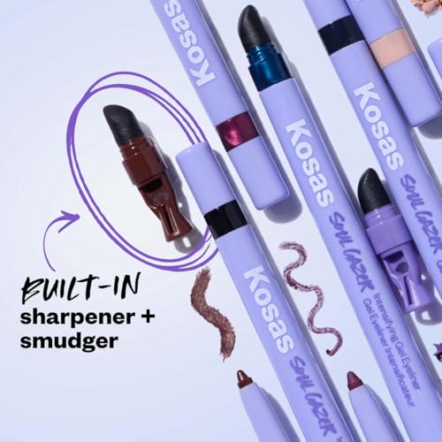 Kosas Soulgazer Intensifying Waterproof Gel Eyeliner - Bewitch (Night Violet Satin). Bonus Premium Korean Sheet Masque wit...