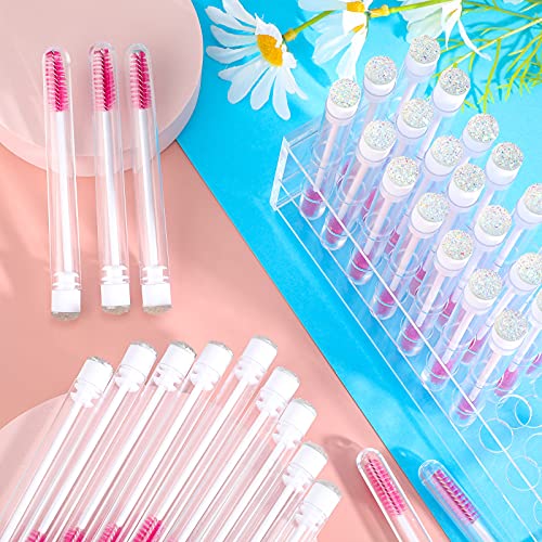 80 Pieces Disposable Mascara Brushes Tubes Set, 40 Pieces Empty Mascara Wand Tube with 40 Pieces Eyelash Brush Makeup Tool...