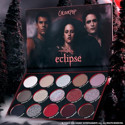 ColourPop x The Twilight Saga Eclipse Eyeshadow Palette - Limited Edition 15-Shade Matte, Metallic & Glitter Eyeshadow Pal...