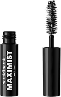 bareMinerals Maximist Phyto-Fiber Volumizing Black Mascara for Visibly Thicker Lashes, All-Day Wear, Waterproof Mascara Bl...
