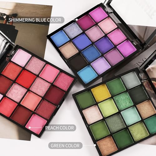 Boobeen Colorful Eyeshadow Palette Makeup-16 Colors, Matte and Glitter Eyeshadow, Bright Eyeshadow palettes, Blendable, Ea...