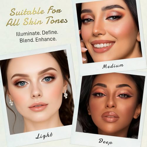 UCANBE Full Size Baked Makeup Palette Set - Include Blush, Bronzer, 8 Eyeshadows & Brushes, Pigmented All-in-One Face & Ey...