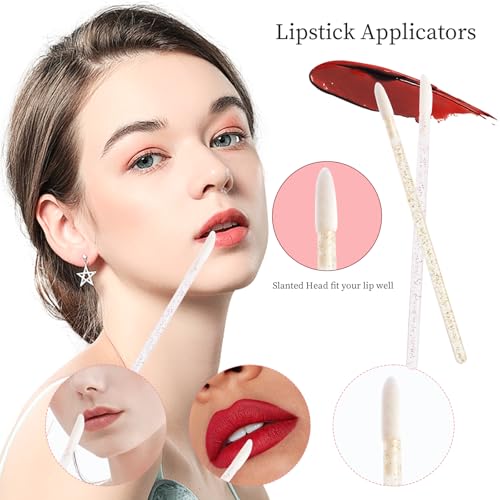 100 Pcs Disposable Lip Wands Applicator, Premium Lipstick Brush Stick,Eye Shadow Brush Applicator Tool for Women Girls (go...