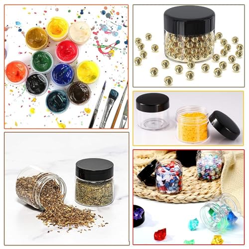 12 Pack 4 oz Small Plastic Containers with Lids+12 Pack 20g/20ml Cosmetic Sample Jar - for Lip Scrub, Body Butters, Cream,...