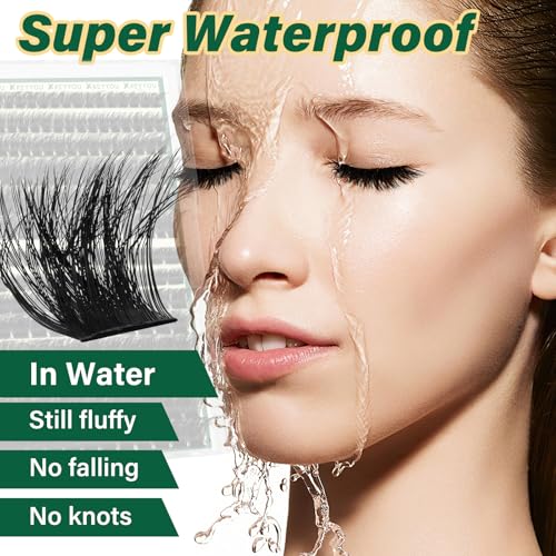 KEYYOU LASH Clusters Kit 3D Effect Eyelash Clusters Kit 231pcs 100D200D 8-16MIX D Curl Individual Lashes Kit Wispy Lashes ...