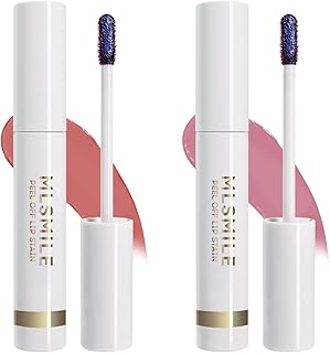 MLSMILE 2PCS Lip Stain Peel Off, High Pigment Matte Lip Color,All-Day Vibrant Kiss-Proof Lip Stain, Long Lasting Waterproo...
