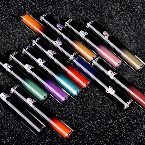 4Pcs Dark Red Purple Blue Black Matte Liquid Lipstick Sets,Matte Lipstick Lip Stain Long Lasting 24 Waterproof Lip Gloss G...