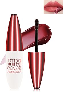 Peel Off Lip Stain - Red Matte Lip Liner Stain Waterproof Long Lasting 24H, Highly Pigmented Lip Tattoo Peel Off Lip Tint ...