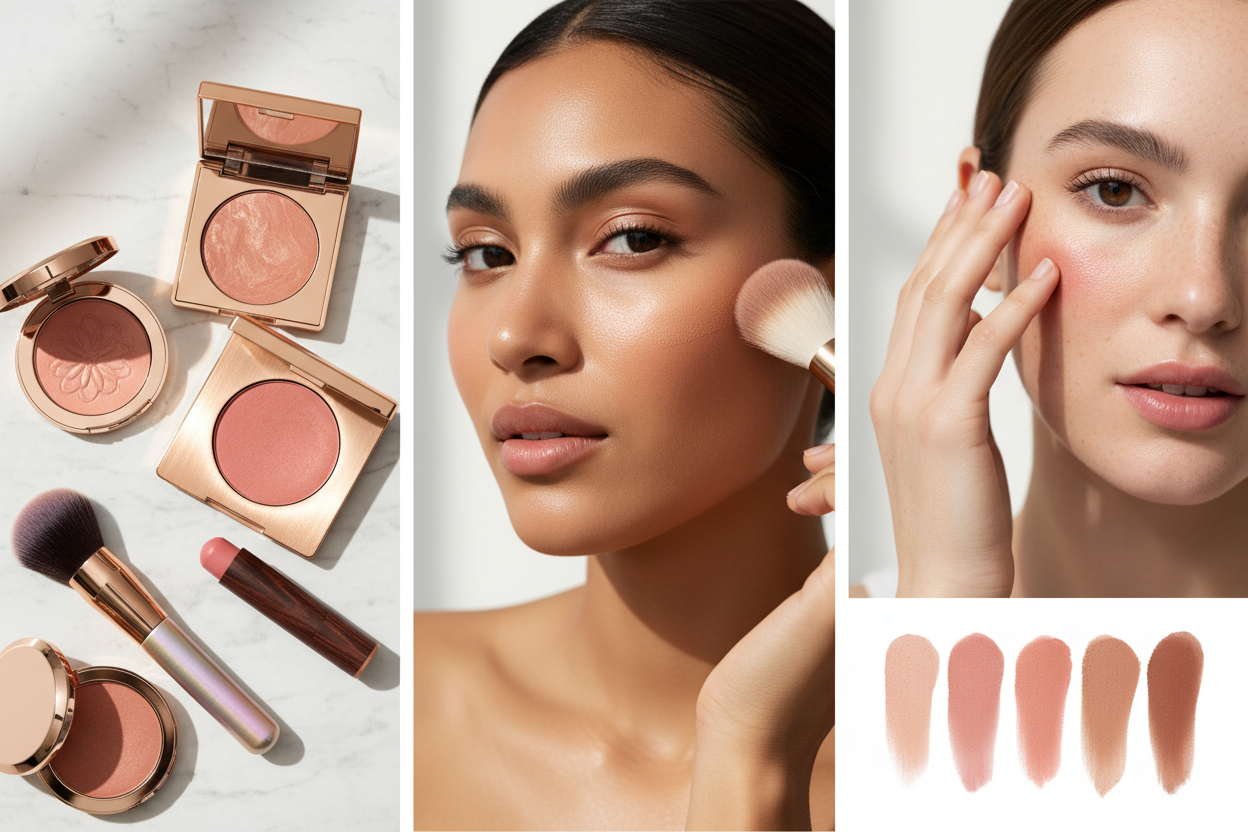 Blush and bronzer for a natural flush and sun-kissed glow, blendable formula