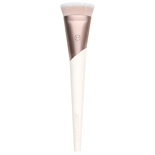 EcoTools Ecofriendly Luxe Flawless Foundation Makeup Brush for Liquid & Cream Foundation, Dense, Synthetic Bristles, Eco-F...