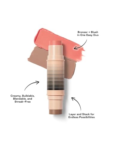 DIBS Beauty - Desert Island Duo Blush + Bronzer Stick, Creamy, buildable, blendable, streak-free - (1.5 Bloom Service/Bron...
