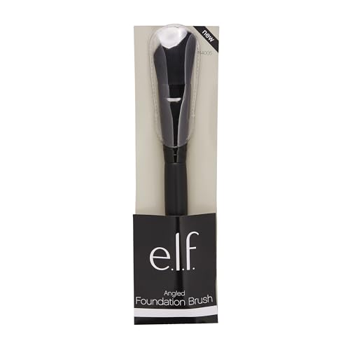 e.l.f Cosmetics Angled Foundation Brush, Synthetic Brush Designed for Precise Makeup Application