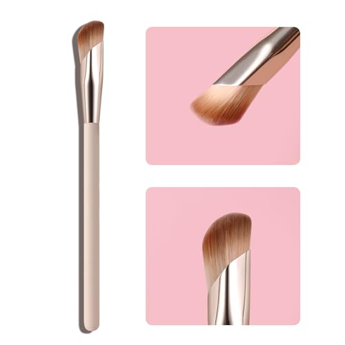 Angled Concealer Brush Under Eye, Medium Nose Contour Brush Foundation Hightlighting Eyeshadow Makeup Brushes with Dense S...