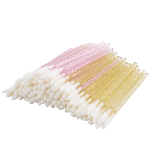 100 Pcs Disposable Lip Wands Applicator, Premium Lipstick Brush Stick,Eye Shadow Brush Applicator Tool for Women Girls (go...