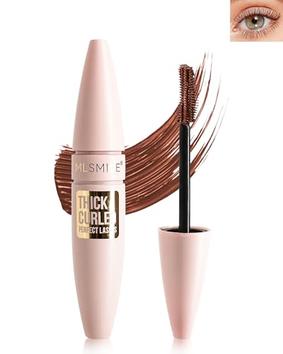 Brown Waterproof Mascara, Lashes Extension Mascara with Dual-Sided Brush, Great for Lengthening and Volumizing Eyelashes, ...