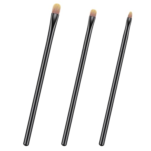3PCS Flat Concealer Brush Small Black Premium Synthetic Makeup Brushes Under Eye, Travel Foundation Make up Brush Set Prec...