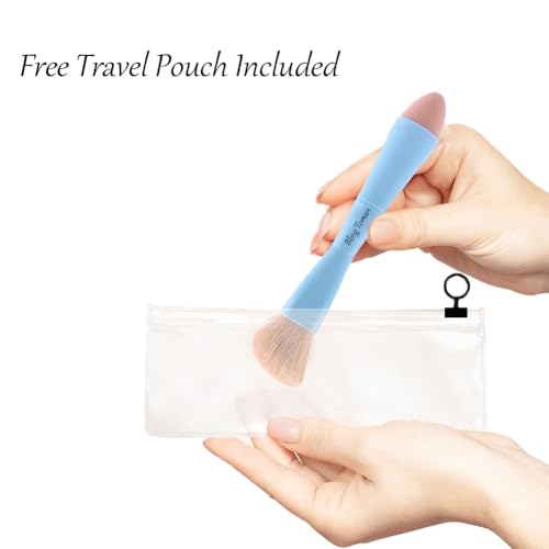 Bling Toman 4-in-1 Makeup Brush,Makeup Sponge,Blush Blending,Eyeshadow,Eyebrow&Liner Lip Face Foundation All-in-One Brushe...